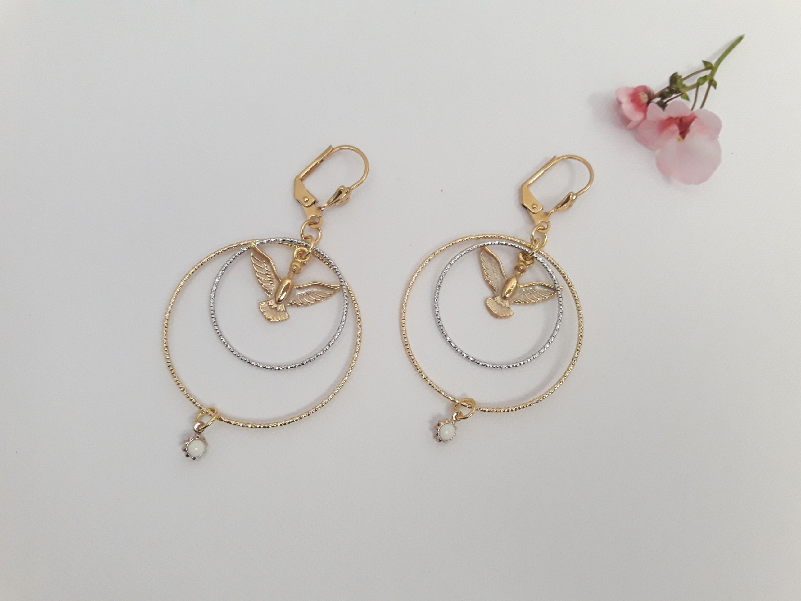 Boucles D'oreilles 'Tendre Caprice' Avec Pierres Et Strass - Garanti Sans Nickel