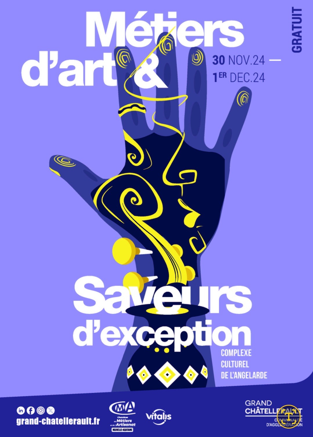 Salon des métiers d'art le 30 nov et 1 déc salle de l'Angelarde Châtellerault