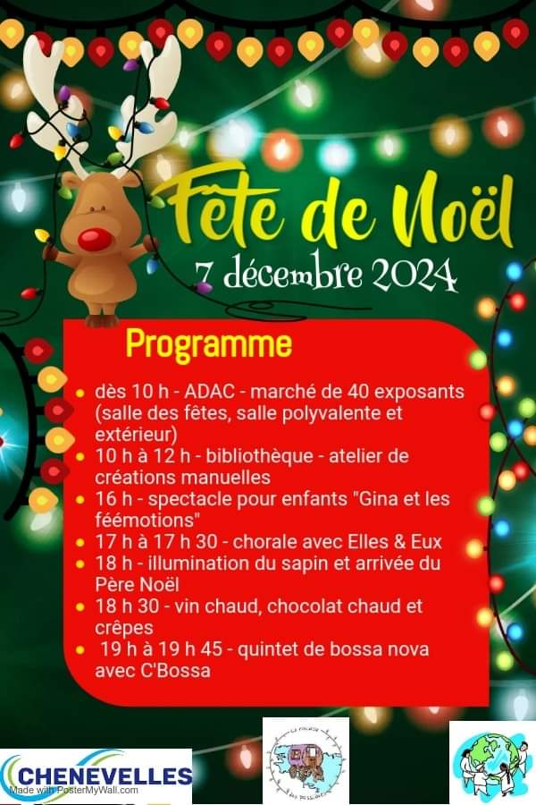 Le samedi 7 décembre Marché de Noël dans le village de Chenevelles